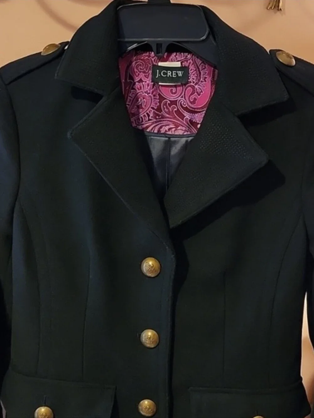 J. Crew Black Military-Style Wool Coat - Picture 2 of 14